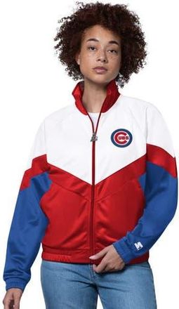 Starter Womens Starter White/Red Chicago Cubs Teamwork Raglan Full-Zip Track Jacket at Nordstrom, Size Medium