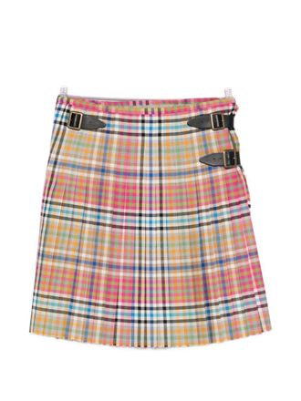 Vivienne Westwood Multicolor Plaid Pleated Skirt With Adjustable Buckle Straps