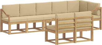 vidaXL Conjunto De Sof&aacute;s De Exterior 8 Uds. Y Beige Poli&eacute;ster Vidaxl