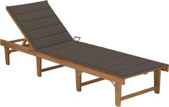 vidaXL Vidaxl Tumbona Plegable Con Coj&iacute;n Madera Maciza De Acacia