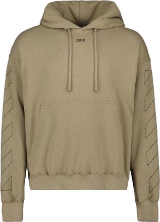 Off-white Mens Off Stitch Skate Hoodie Beige Cotton - Size X-Small