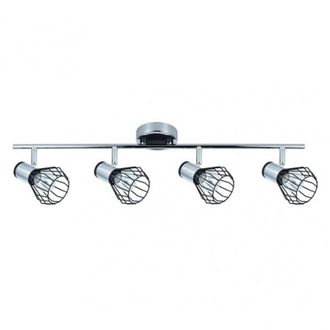 Fabrilamp Regleta De Ba&ntilde;o Mateo 4 Focos Cromo/negro
