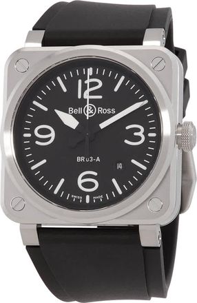 Bell & Ross New BR 03 Automatic Black Dial Mens Watch BR03A-BL-ST/SRB