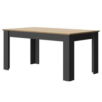 Calicosy Mesa de comedor rectangular extensible 8 pers - Efecto madera y negro
