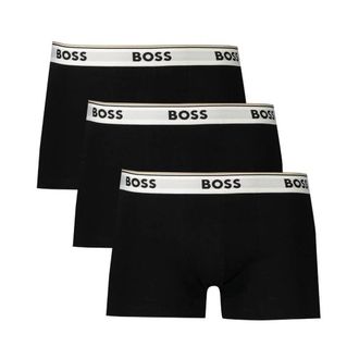 HUGO BOSS Driepersoons katoenen boxershorts met elastische tailleband - Heren - Onderbroek - Zwart - L - Katoen - Ondergoed