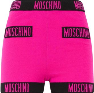 Moschino Shorts met elastische tailleband - Dames - Bermuda - Roze - XL - Wol - Korte Broeken