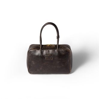 Miu Miu Beau Nappa Leather Bag, Woman, Coffee