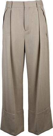 Victoria Beckham Wide Leg Trousers - Beige