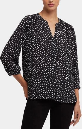 NYDJ Pintuck Top in Francoise Dots at Nordstrom, Size Xx-Small