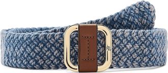 Lauren Ralph Lauren Square Slide 35-Belt-Medium Womens Belts Light Blue/Lauren Tan : LG (37 Waist), Leather