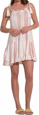 Elan Tie Straps Mini Dress In White/pink