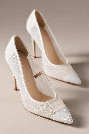 Black Suede Studio Gia Lace Pumps