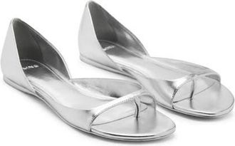 Mango Metallic Sandal in Silver at Nordstrom, Size 7.5Us