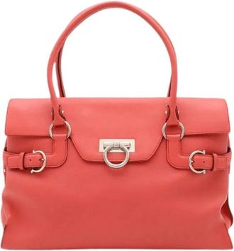 Ferragamo Pre-owned Leren Tote Bag - Dames - Vintage Handtas - Roze - ONE Size - Leer - Vintage