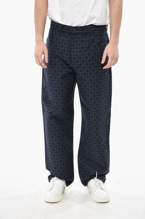 Givenchy Pantaloni 5 Tasche in Misto Cotone Motivo Monogram Givenchy
