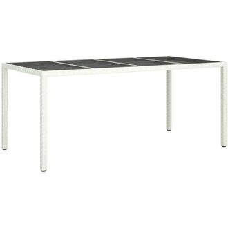 vidaXL Mesa De Comedor De Jard&iacute;n Blanco 190 X 90 X 75 Cm Polirat&aacute;n Vidaxl