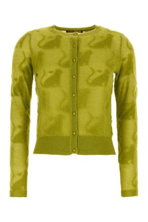 MM Studio Pistachio Green Nylon Blend Alvaro Cardigan