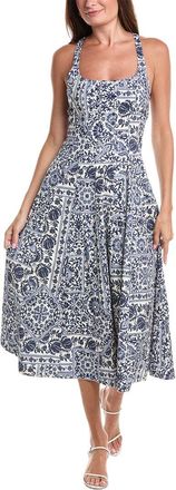 Avec Les Filles Racer Paneled Midi Dress