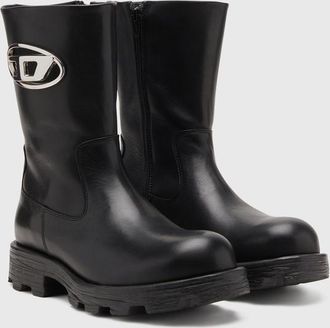 Diesel D-Hammer-Biker boots in shiny leather - Boots - Woman - Black
