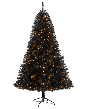 Nearly Natural 7Ft. Black Artificial Christmas Tree