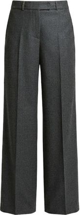 PESERICO Broek met persvouw - Dames - Wijde Broeken - Grijs - M - Katoen - Broeken