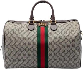 Gucci Pre-owned Ophidia Boston - Dames - Vintage Weekendtas - Beige - ONE Size - Leer - Vintage