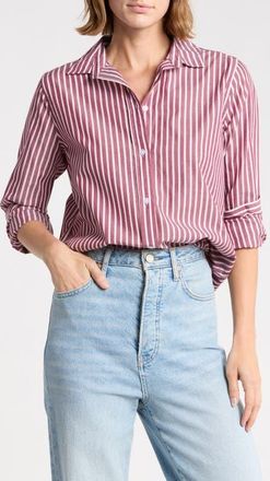 Beach Lunch Lounge Belly Cotton Shirt in Raspberry Beret at Nordstrom, Size X-Small