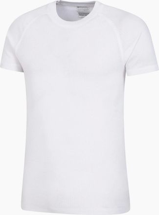 Mountain Warehouse Mens Mountain Warehouse Mens Talus Round Neck Short-Sleeved Thermal Top - White - Size: 38