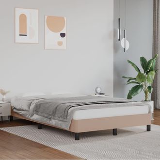 vidaXL Estructura Cama Sin Colch&oacute;n Cuero Sint&eacute;tico Capuchino 120x200cm Vidaxl
