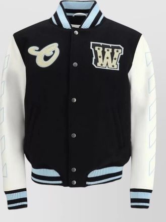 Off-white wool bomber jacket