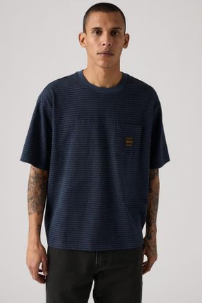 Levi's Workwear Pocket Tee - Men - 2XS - Blue / Garry Stripe Blue Heather