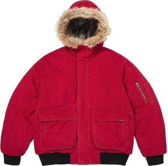 SUPREME SS26 Reversible Faux Fur Hooded Work Jacket Red SUP-SS26-004-RED