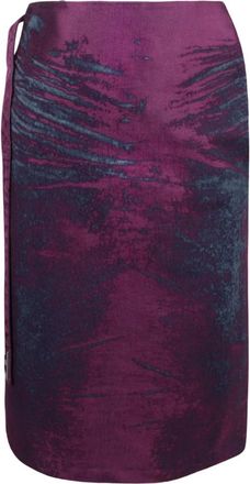 Diesel Satijnen Denim Midi Rok - Dames - Midirokken - Paars - W28 - Denim - Rokken