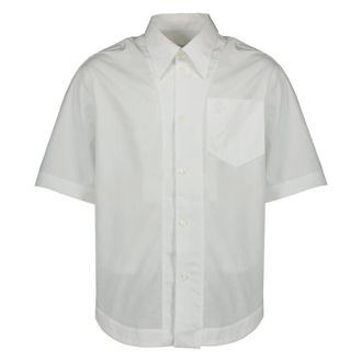 Ami Short Sleeve Shirts, male, White, Size: XS De Coeur Short-Sleeve Shirt