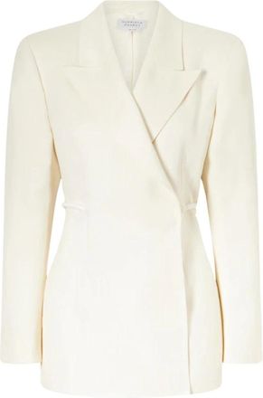 Gabriela Hearst Epona Blazer - Dames - Wikkelkleedje - Wit - L - Wol - Kleedjes