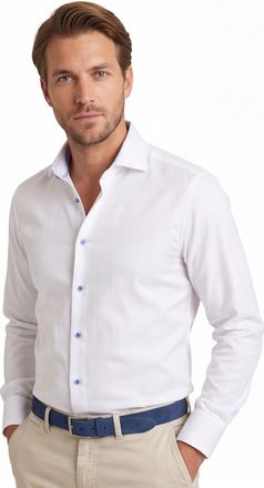 John Miller katoenen John Miller overhemd ml 5 wit effen normale fit