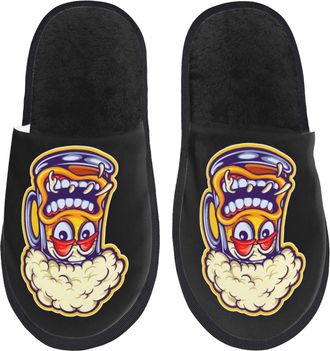 Generic Slippers Cute Foamy Beer Glass Fluffy Slippers Casual Warm House Slipper For Women Bedroom Winter L