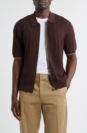 Nn.07 Gustav 6636 Full Zip Top in Coffee at Nordstrom Rack, Size Xx-Large