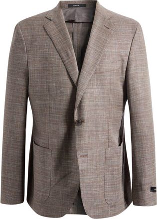 Vince Icon Relaxed Fit Red M&eacute;lange Cotton & Silk Blend Sport Coat in Tan at Nordstrom, Size 38 Regular