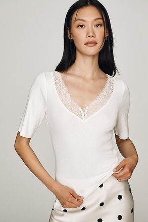 Maeve V-Neck Henley T-Shirt Top