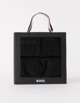 HUGO BOSS Mens BOSS Orange Mens 4 Pack RS Iconic Sock Gift Set - Black 001 - Size: 6/6.5/7.5/7/11/10/8/8.5/12/9.5/9/11.5/10.5