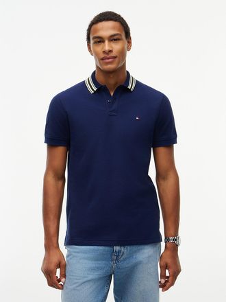 Tommy Hilfiger Mens Regular Fit Tipped Collar Polo - Carbon Navy - L
