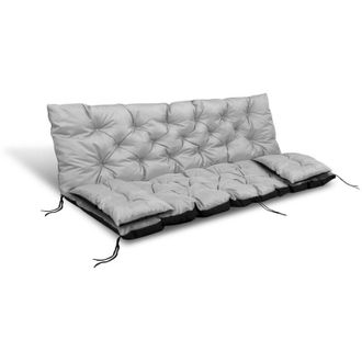 OEM Coj&iacute;n De Jard&iacute;n 180x60x50 Cm + 2 Cojines Para Banco Balanc&iacute;n Impermeable Gris Claro