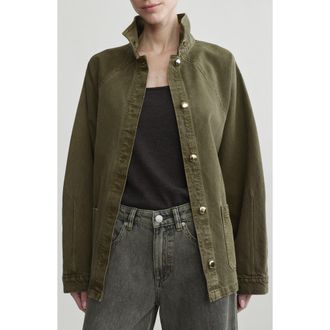 DL1961 Shiloh HIGHLUXE Denim Jacket in Pine at Nordstrom, Size X-Small