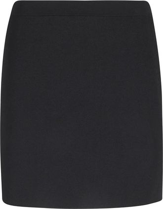 Alexander Wang Mini Rok Jacquard Logo Split - Dames - Korte rokken - Zwart - S - Leer - Rokken