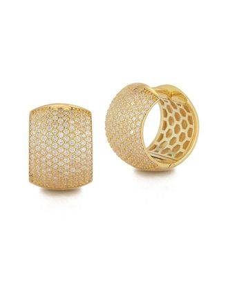 Chloe and Madison Chloe And Madison 14K Over Silver Cz Thick & Chunky Huggie Earrings