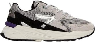 HUB Moderne Cement/Zilver/Zwarte Sneaker - Dames - Sneakers - Veelkleurig - 38 EU - Leer - Schoenen