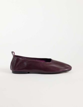 Asos Liana premium in vera pelle bordeaux-Rosso