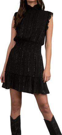 Elan Sleeveless Jazz Mini Dress In Black/silver
