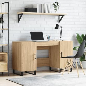 vidaXL Escritorio Madera De Ingenier&iacute;a Roble Sonoma 140x50x75 Cm Vidaxl